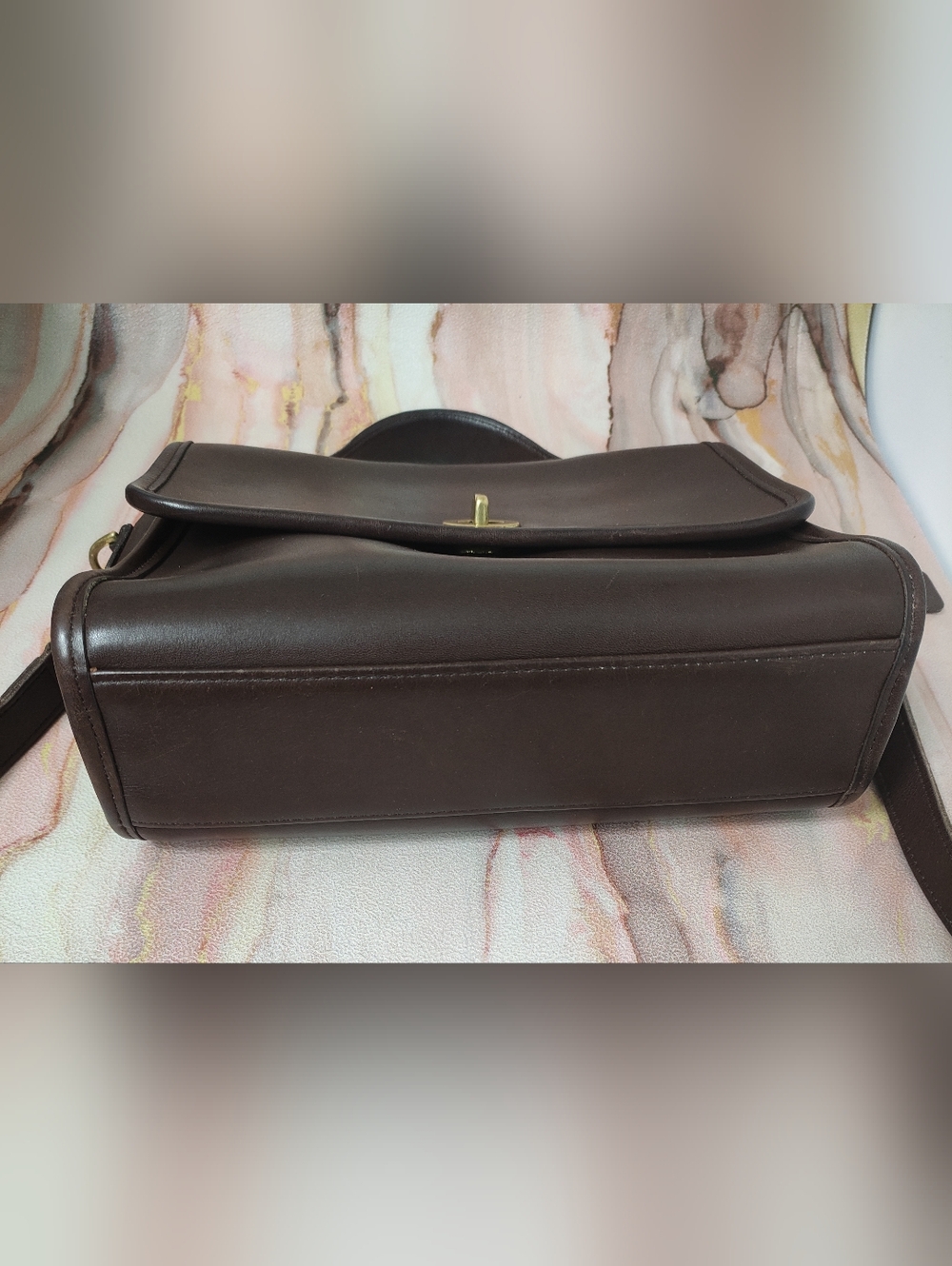 Vintage Coach 9870 Court Top Handle Leather Bag Mahogany Brown - Picture 6 of 12